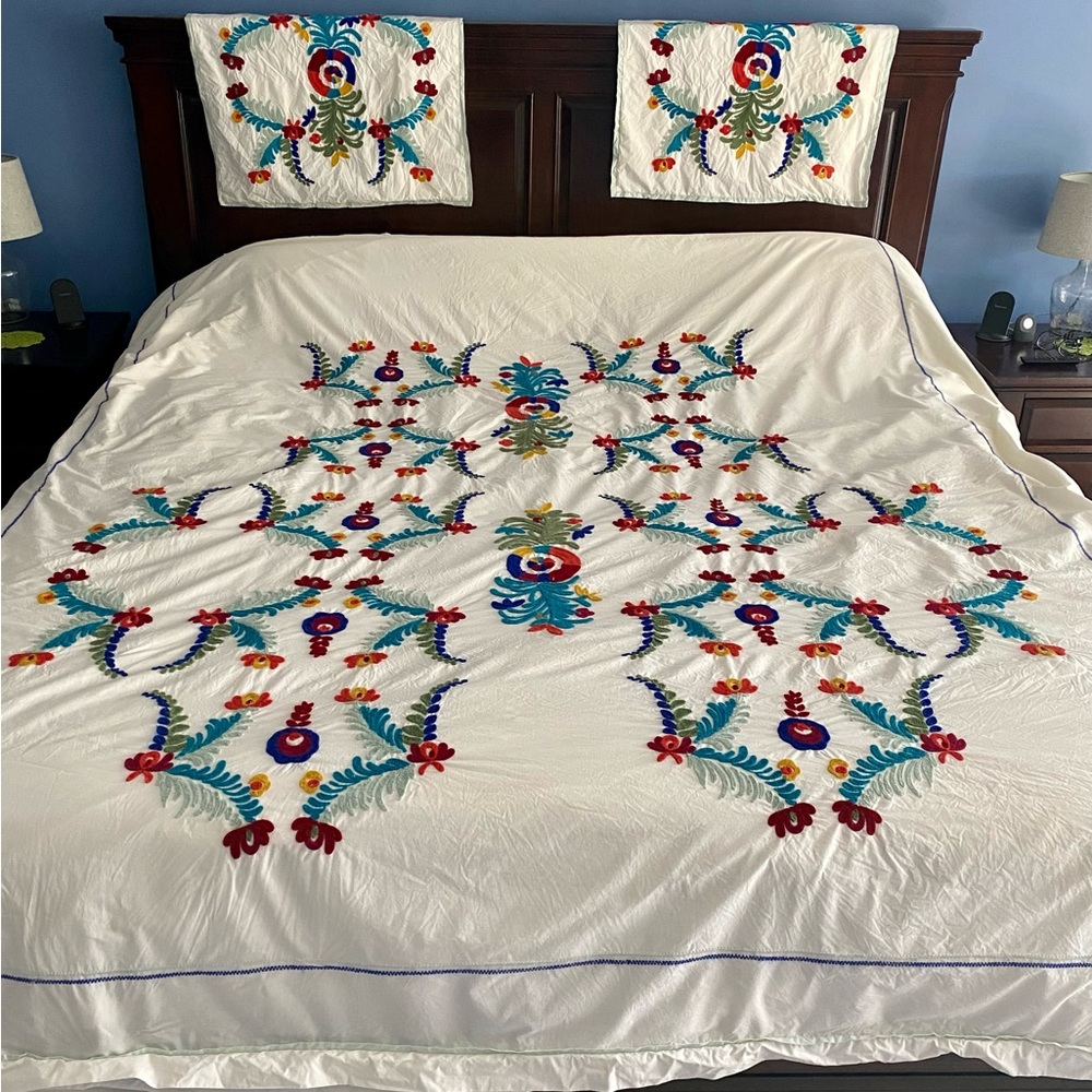 Anthropologie Amora King Duvet and Euro Shams
